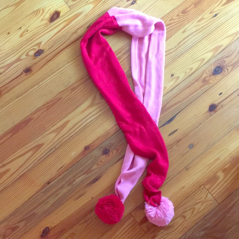 Kate spade two tone scarf with Pom Pom ends